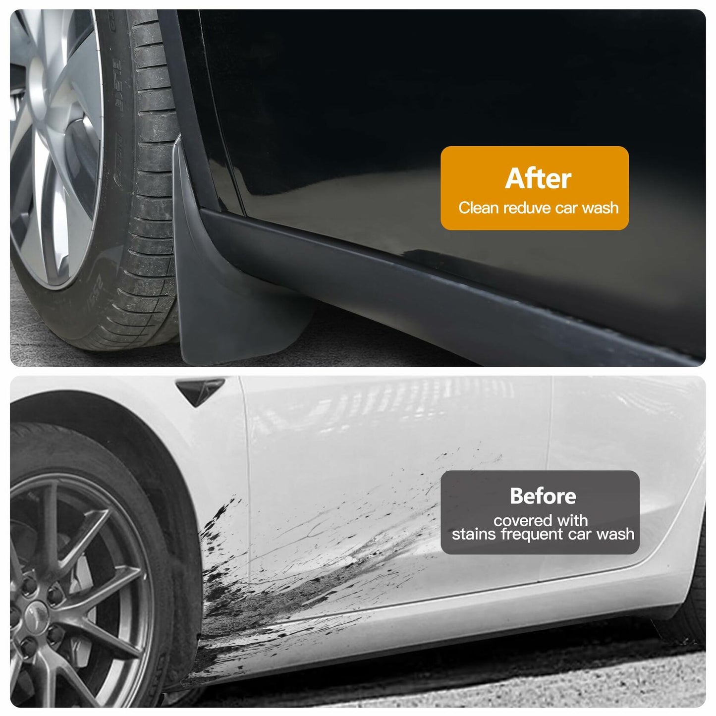 HSB Tesla Model Y Mud Flaps Splash Guards Black 2020-2024