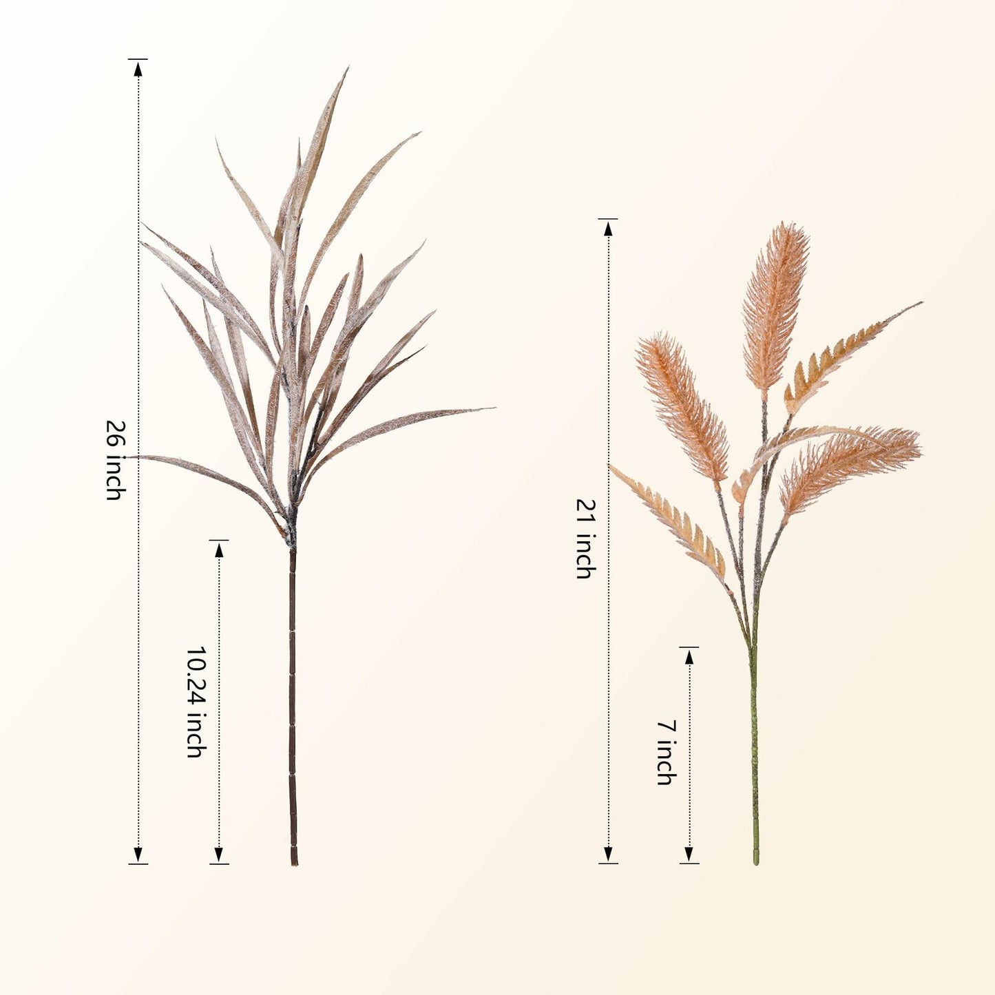 Ivydale 7 PCS Artificial Fall Stems 26in Orange Silk Leaves Flowers