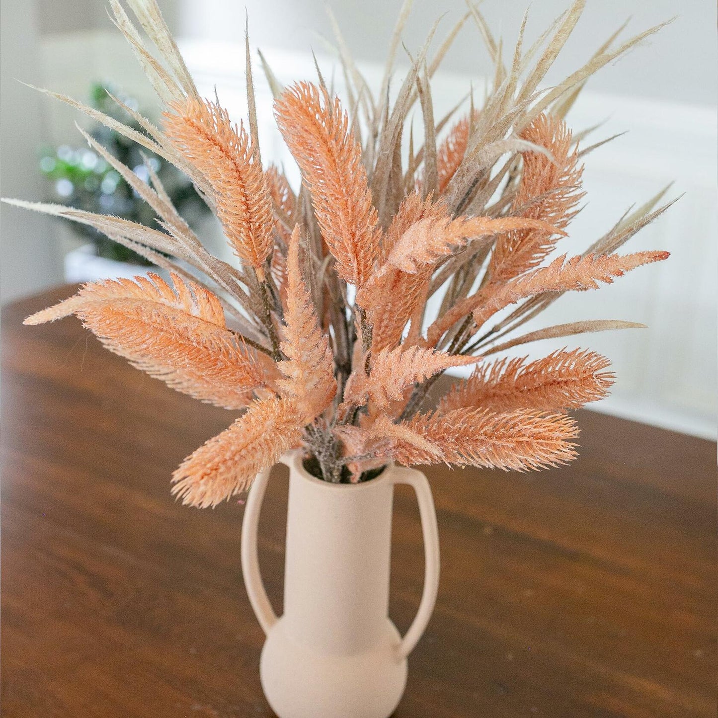 Ivydale 7 PCS Artificial Fall Stems 26in Orange Silk Leaves Flowers