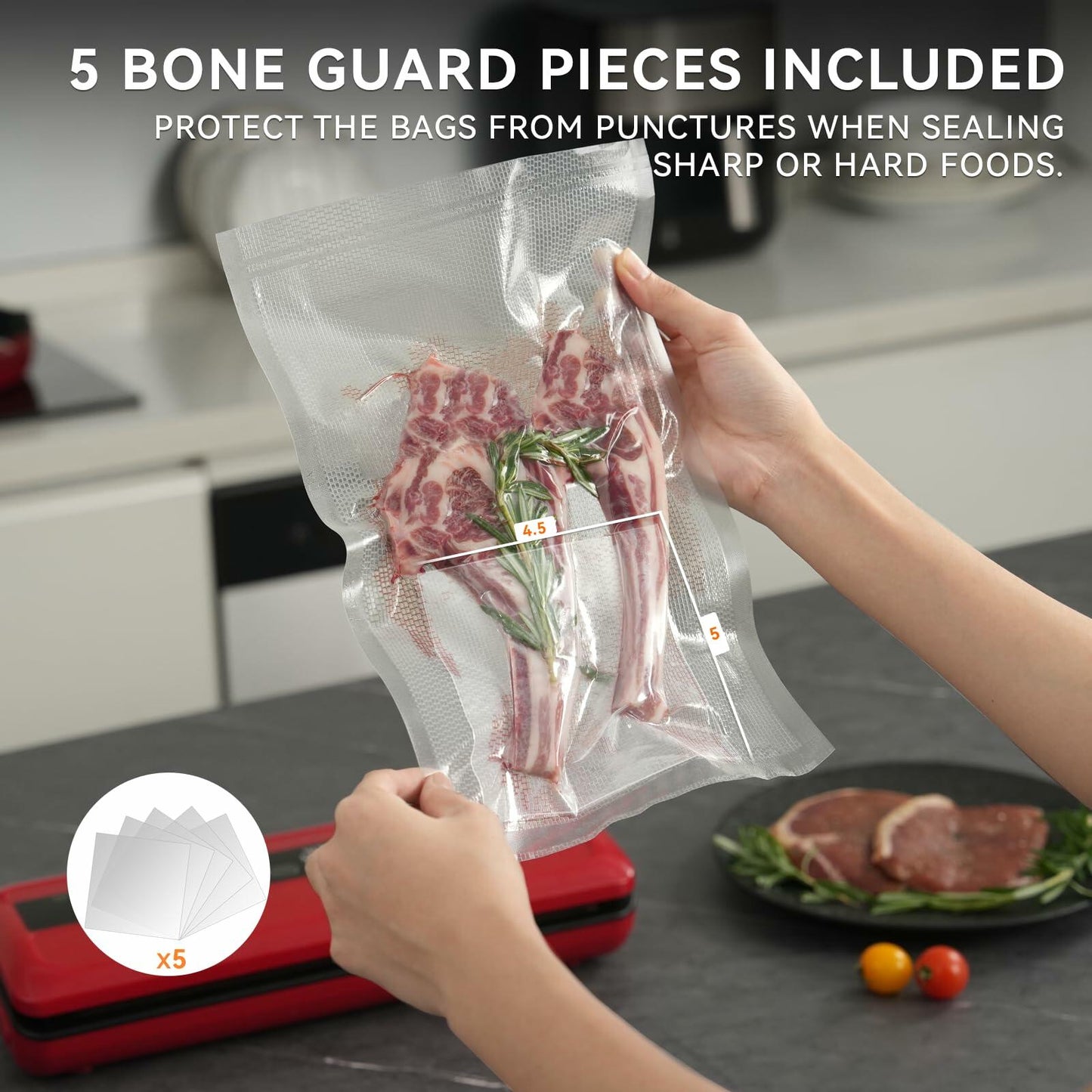 Wevac Lite Vacuum Sealer Rolls 8"x20' & 11"x20', 6 Pack Food Storage