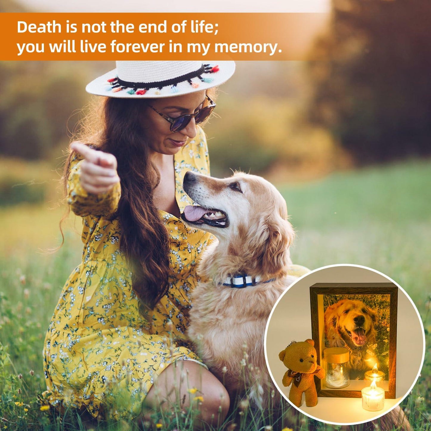 Sognotoy Wooden Dog Memorial Picture Frame 7x5 Sympathy Gift