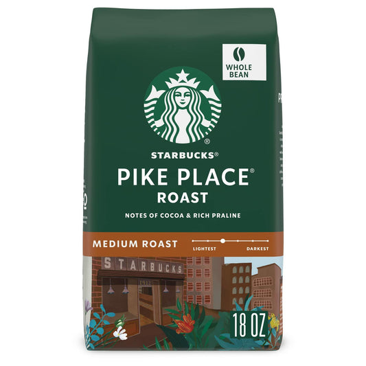 BestBy11/25 Starbucks Pike Place Medium Roast Whole Bean Coffee 18oz