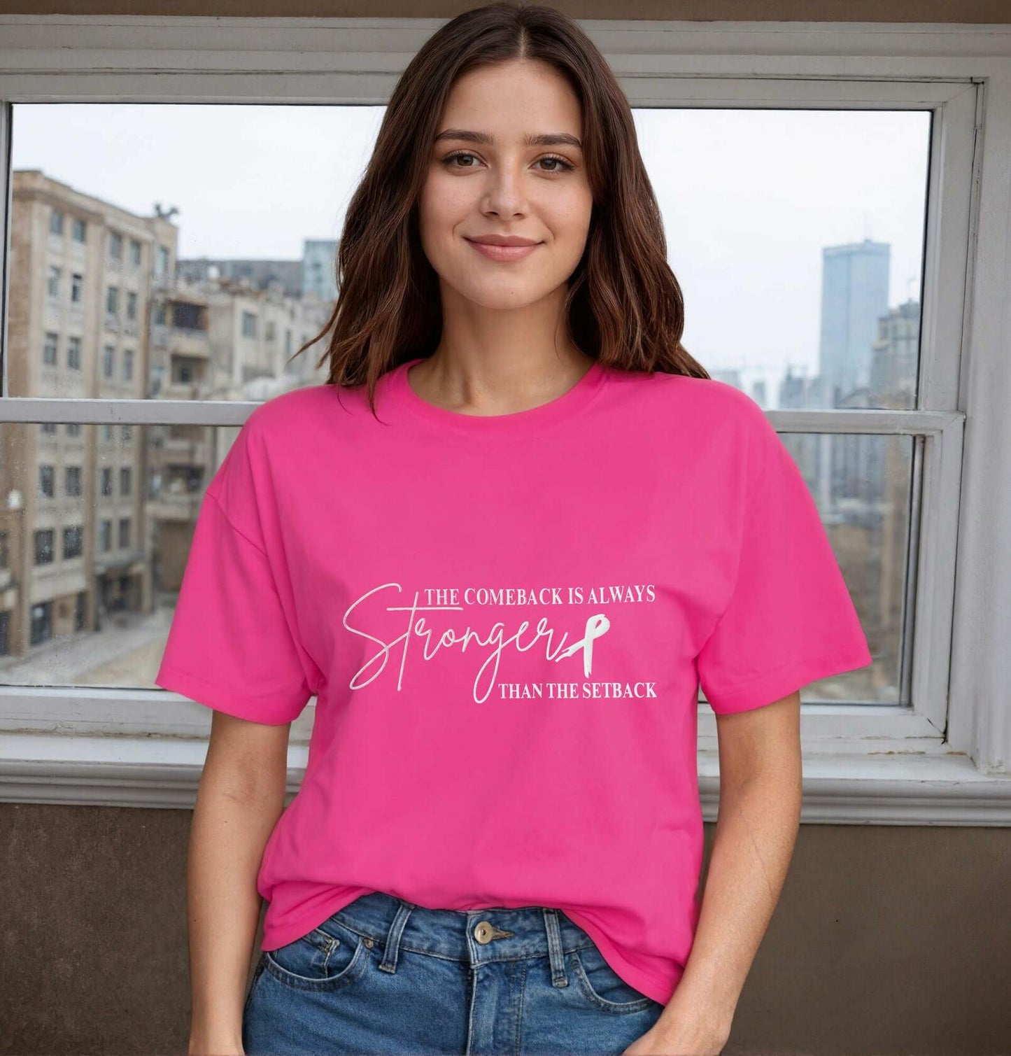 FYAPHION Breast Cancer Awareness Shirt Pink Ribbon Support Tee 08 Pink Size S