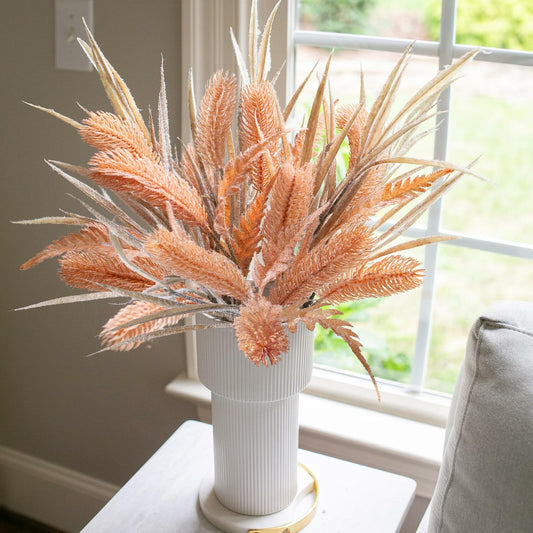 Ivydale 7 PCS Artificial Fall Stems 26in Orange Silk Leaves Flowers