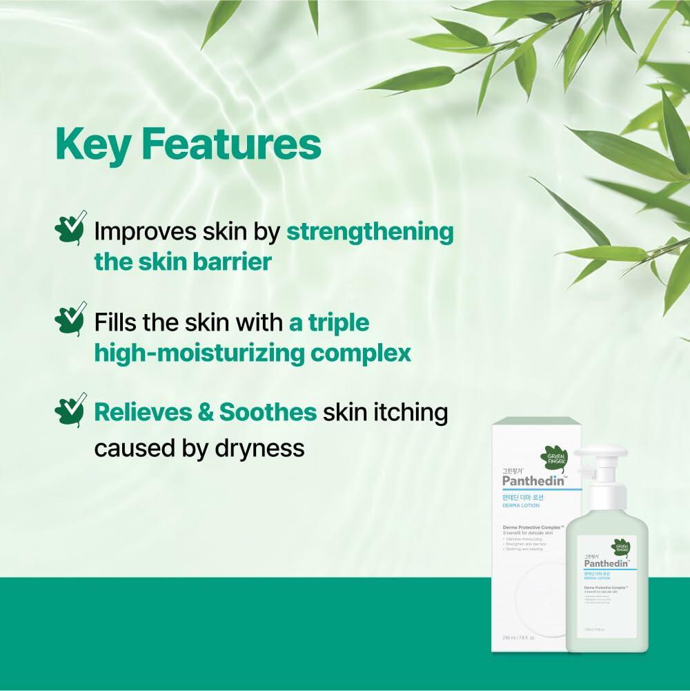 Green Finger Panthedin Lotion 7.8oz Hyaluronic Ceramide Moisturizer EXP 01/27