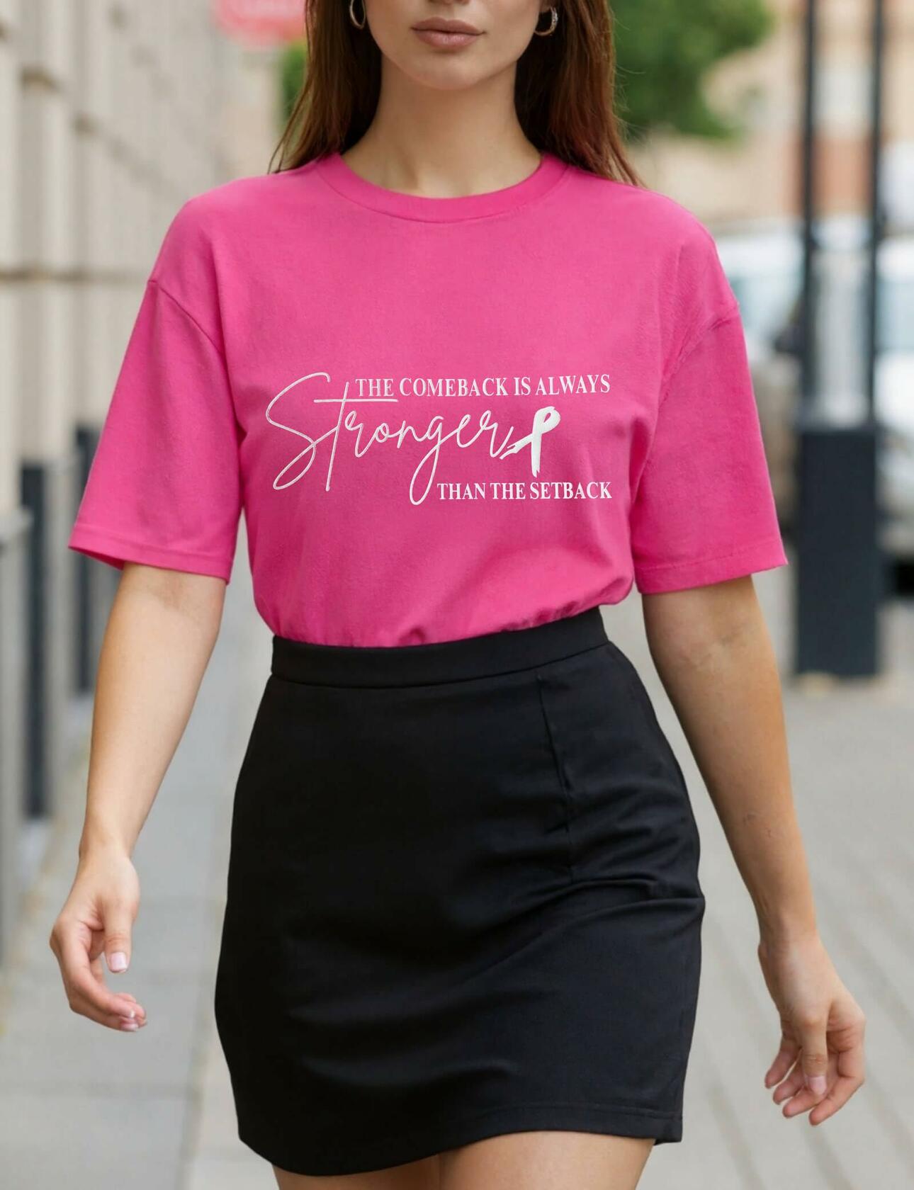 FYAPHION Breast Cancer Awareness Shirt Pink Ribbon Support Tee 08 Pink Size S