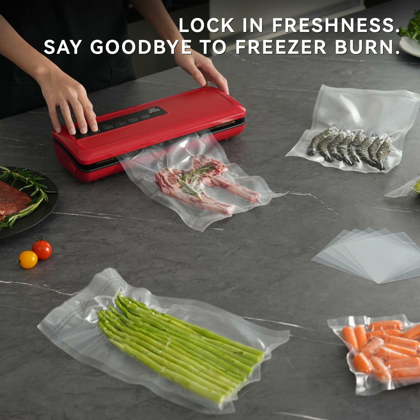 Wevac Lite Vacuum Sealer Rolls 8"x20' & 11"x20', 6 Pack Food Storage