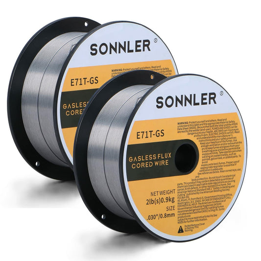 SONNLER Flux Core Welding Wire E71T-GS .030 0.8mm 2LB Carbon Steel