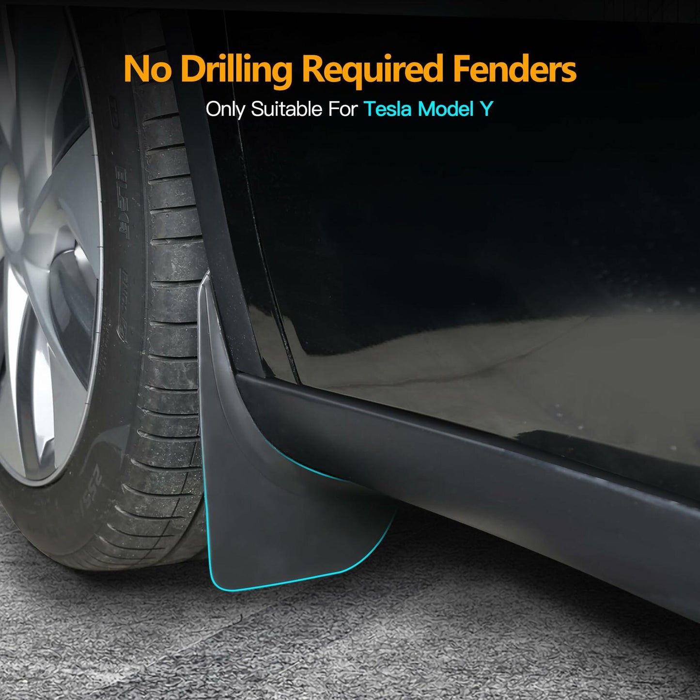 HSB Tesla Model Y Mud Flaps Splash Guards Black 2020-2024