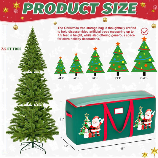 WUPIOS Christmas Tree Storage Bag 7.5FT Waterproof Green 1 Pack