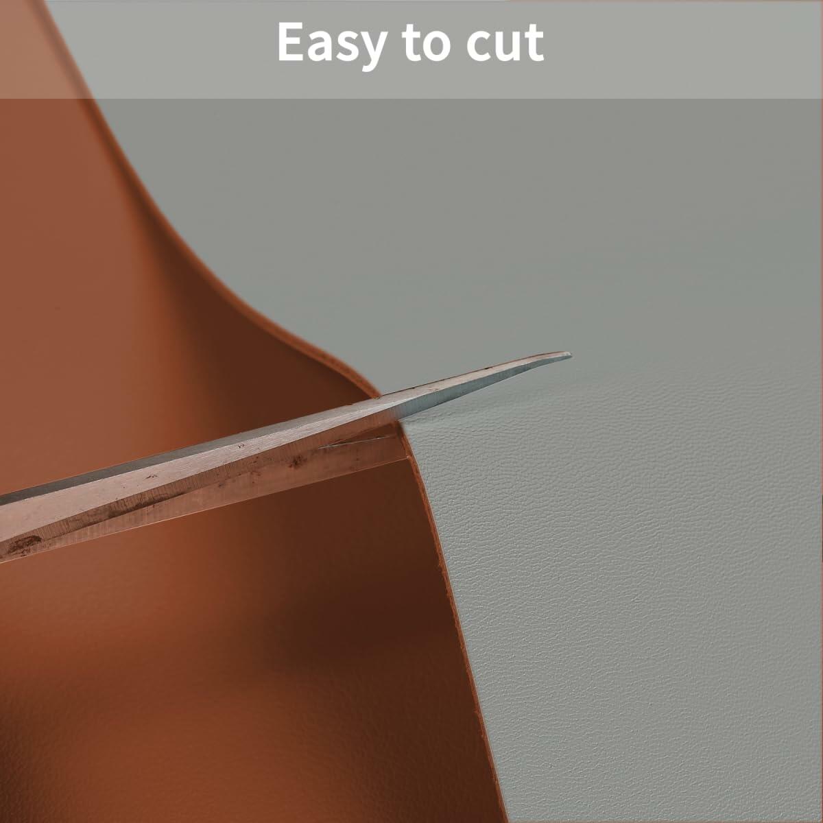 Zinkooat Leather Desk Mat 12x60 Inch 1.8mm Thick Brown+Gray