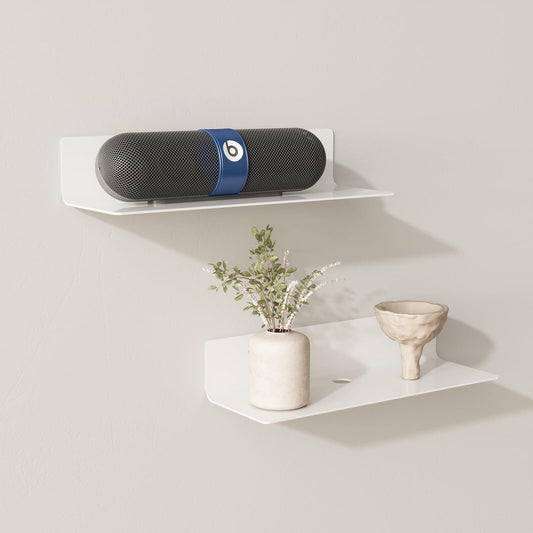 RRG 12 Inch Acrylic Floating Shelves 2 Pack Wall Mounted White