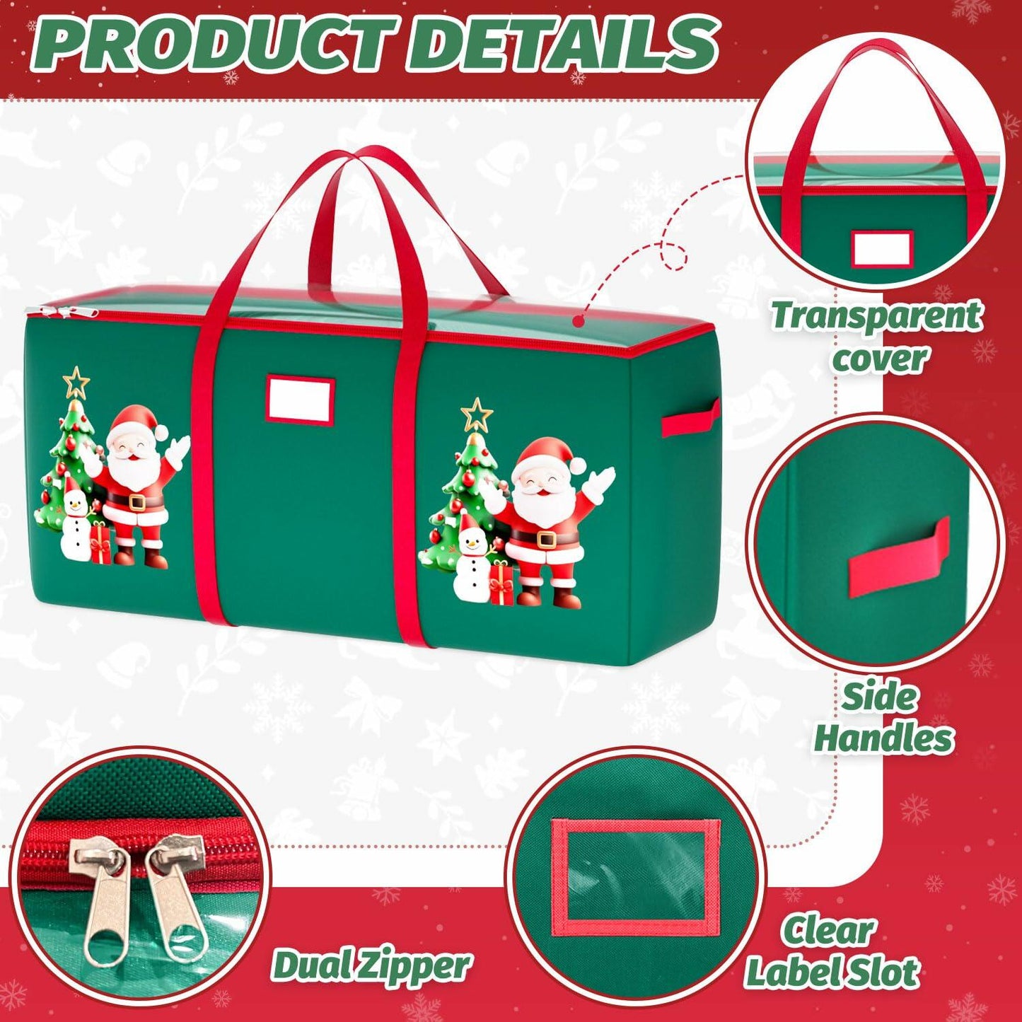WUPIOS Christmas Tree Storage Bag 7.5FT Waterproof Green 1 Pack