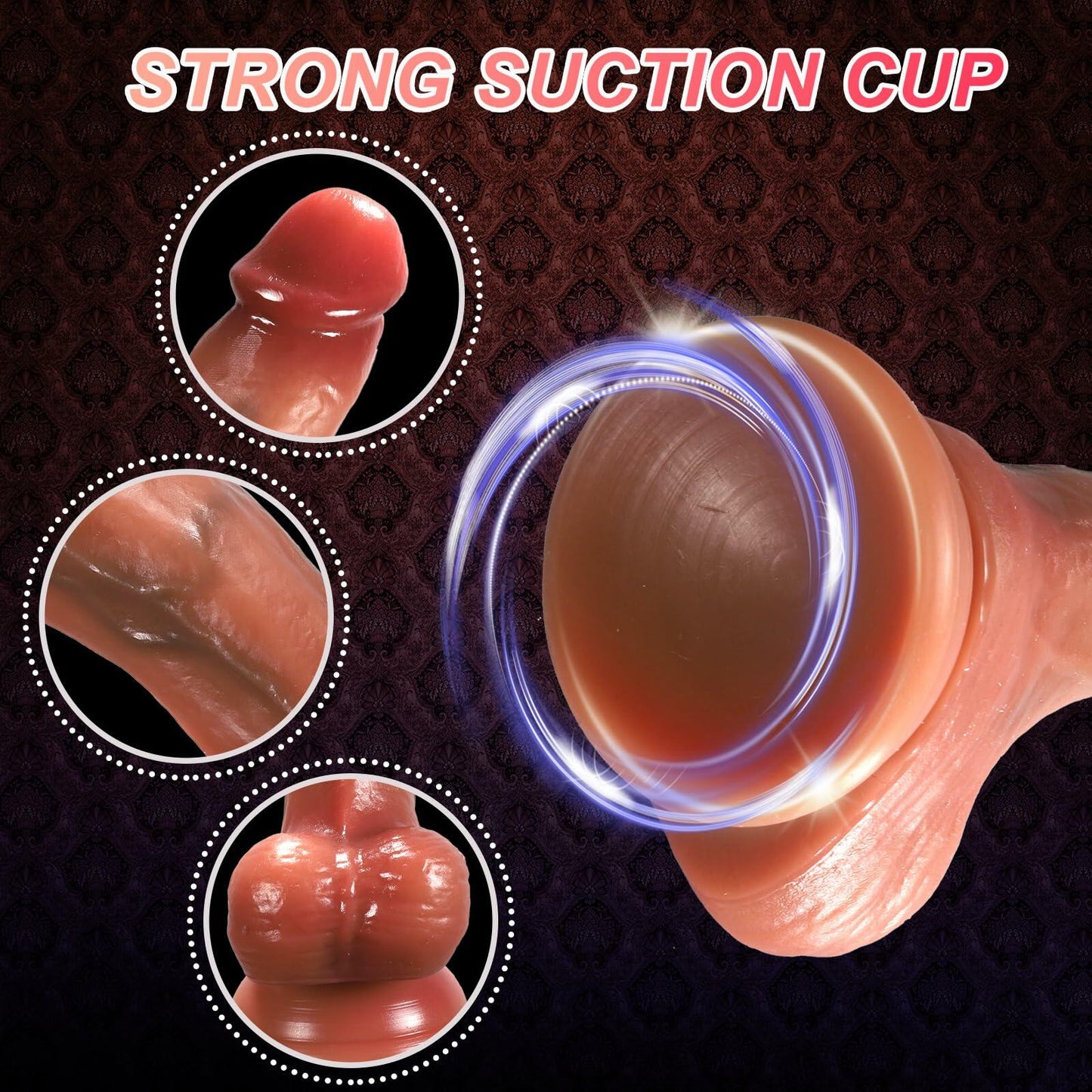 Ueegiig 6.3in Realistic Silicone Dildo Suction Cup Veined Textured