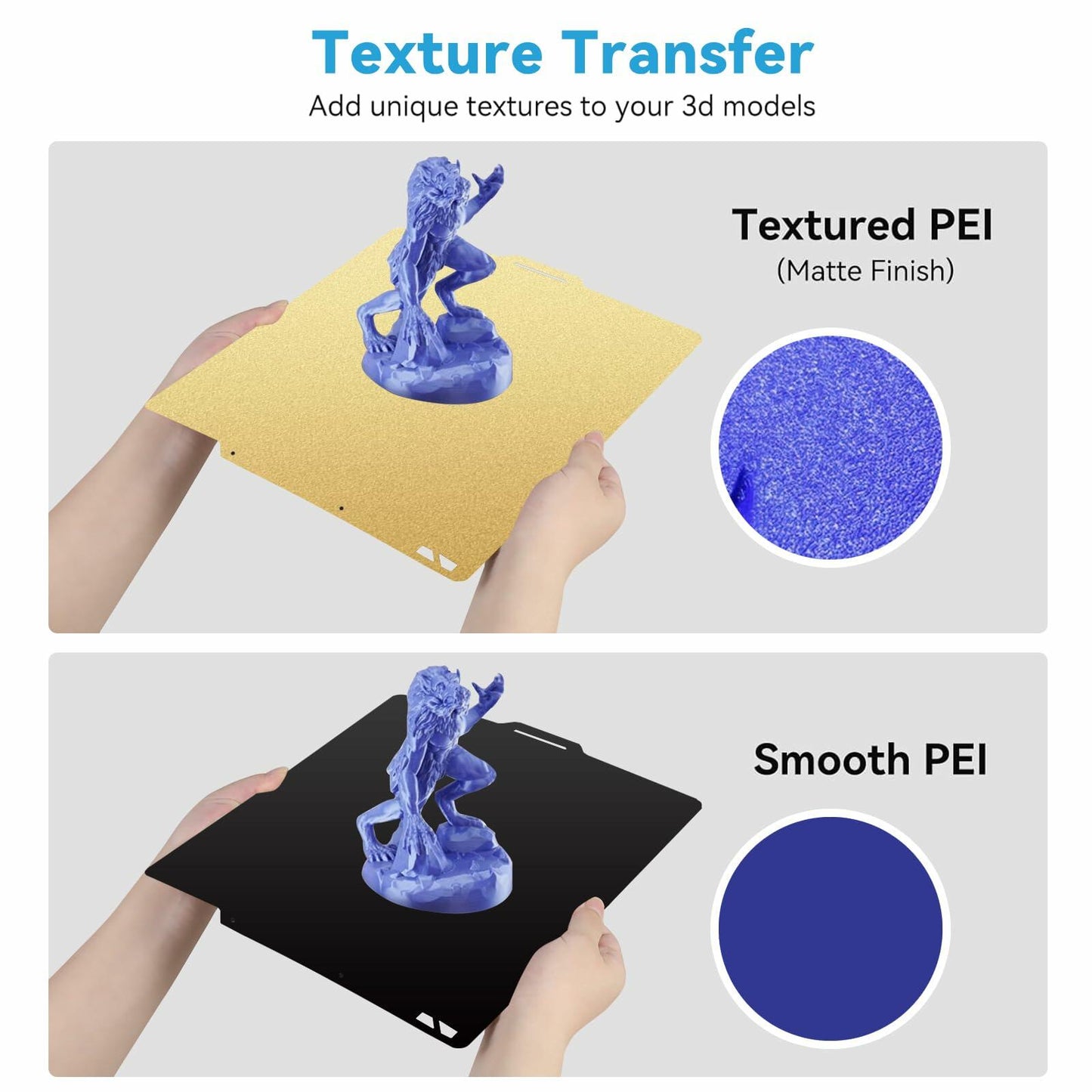 GregYoung Dual Smooth Textured Build Plate PEI for A1 P1S X1C 3D Printer