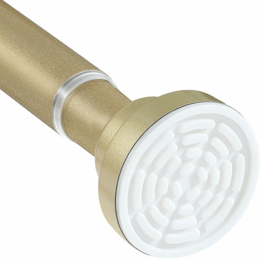 Fvonzn Adjustable Gold Shower Curtain Rod 28-48in Non-Slip High Carbon Steel
