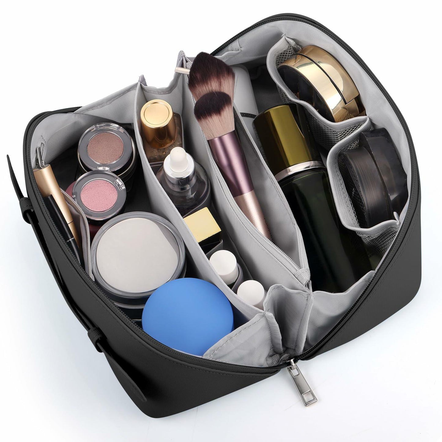 GAGAKU Large Travel Makeup Bag Waterproof Cosmetic Organizer Black