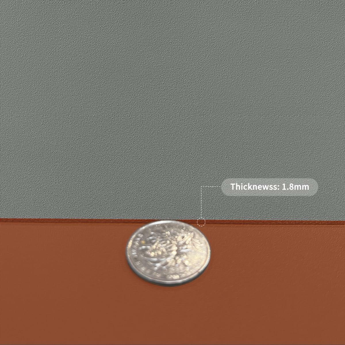 Zinkooat Leather Desk Mat 12x60 Inch 1.8mm Thick Brown+Gray