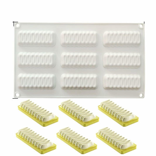 mostsom Silicone Mold Flower Shape Cake Soap Pastry Chocolate Tray Long Wave
