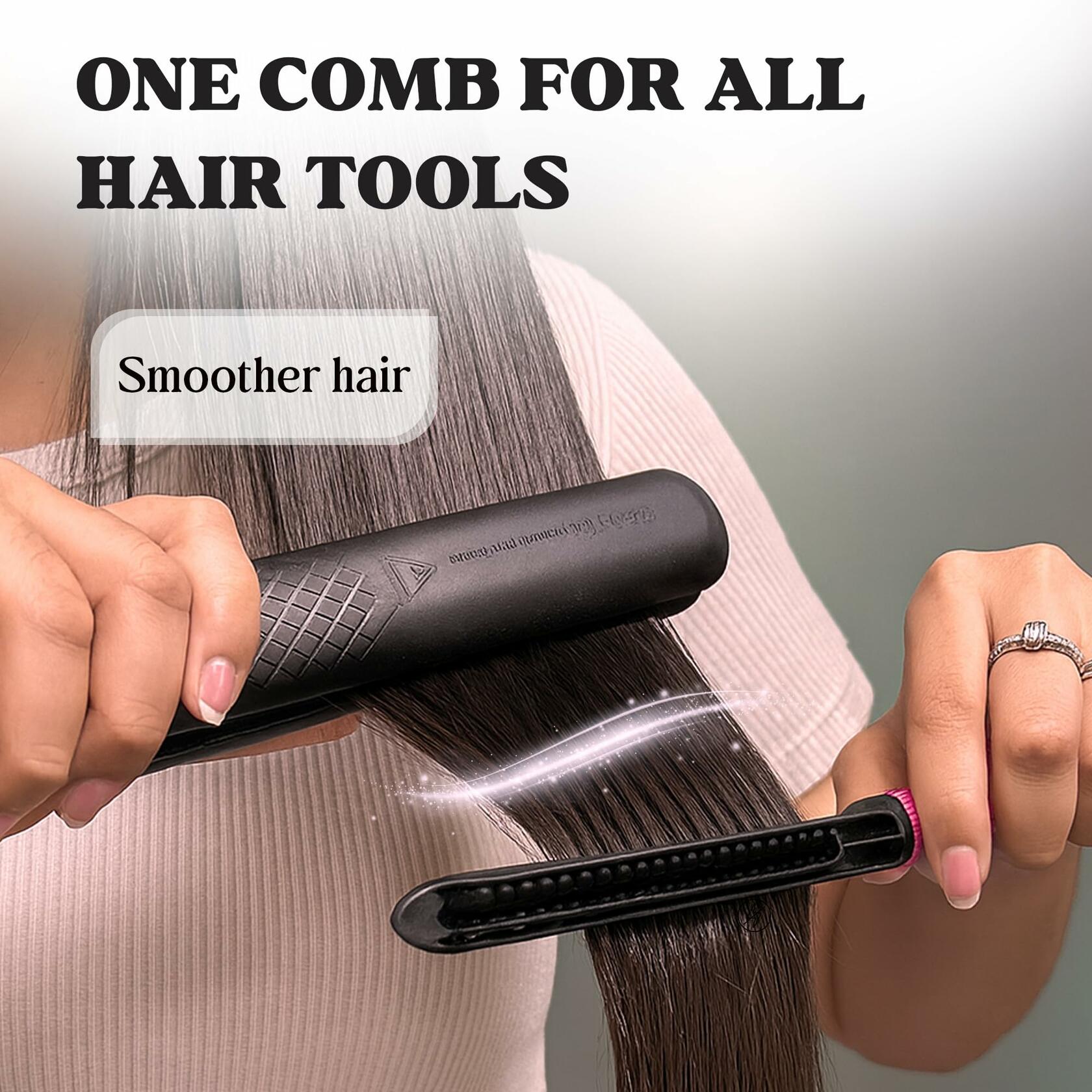 HerStyler Hair Straightening Comb Flat Iron Straightener Pink 1 Count