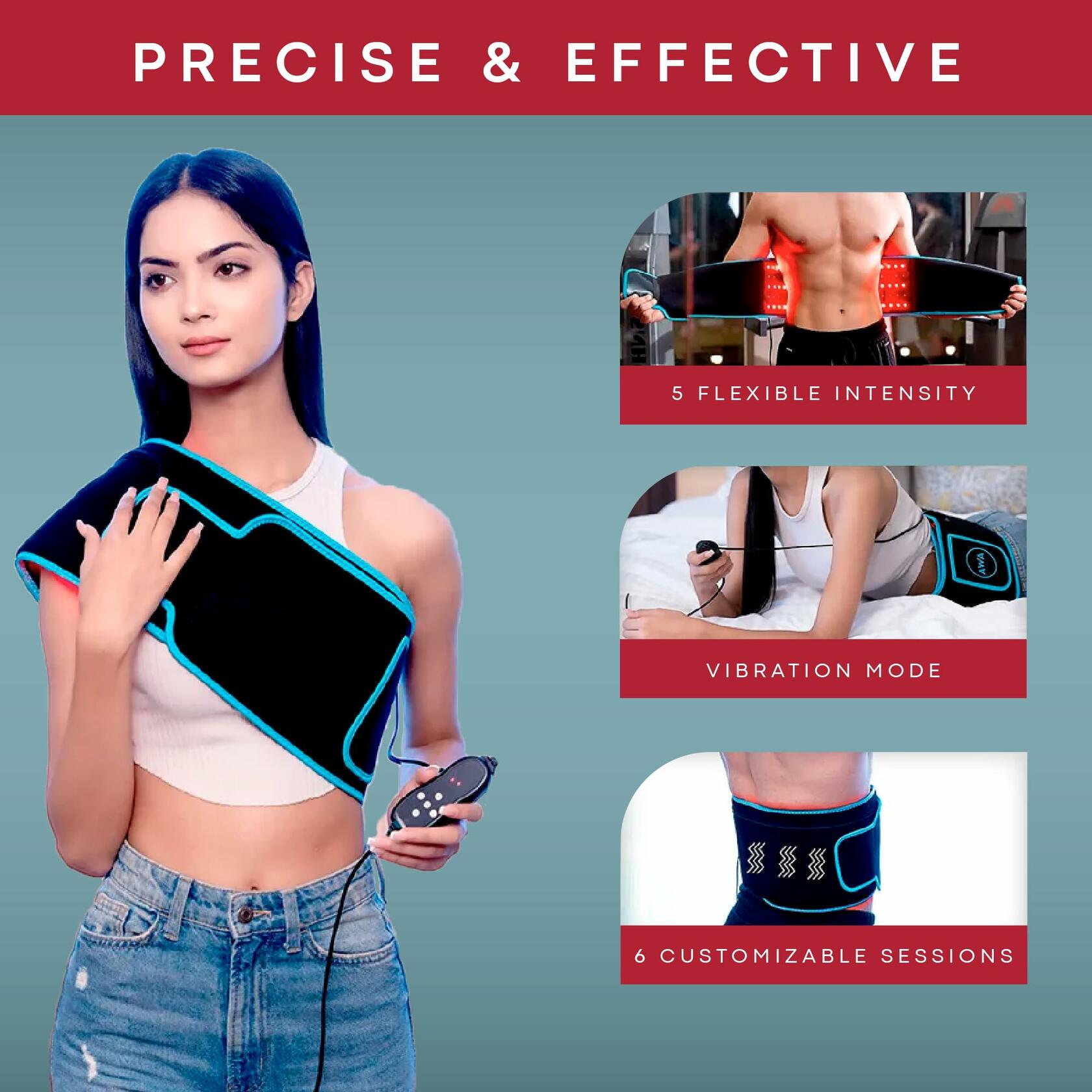 American Wellness Authority Red Light Therapy Infrared Heating Pad 105 LEDs Belt