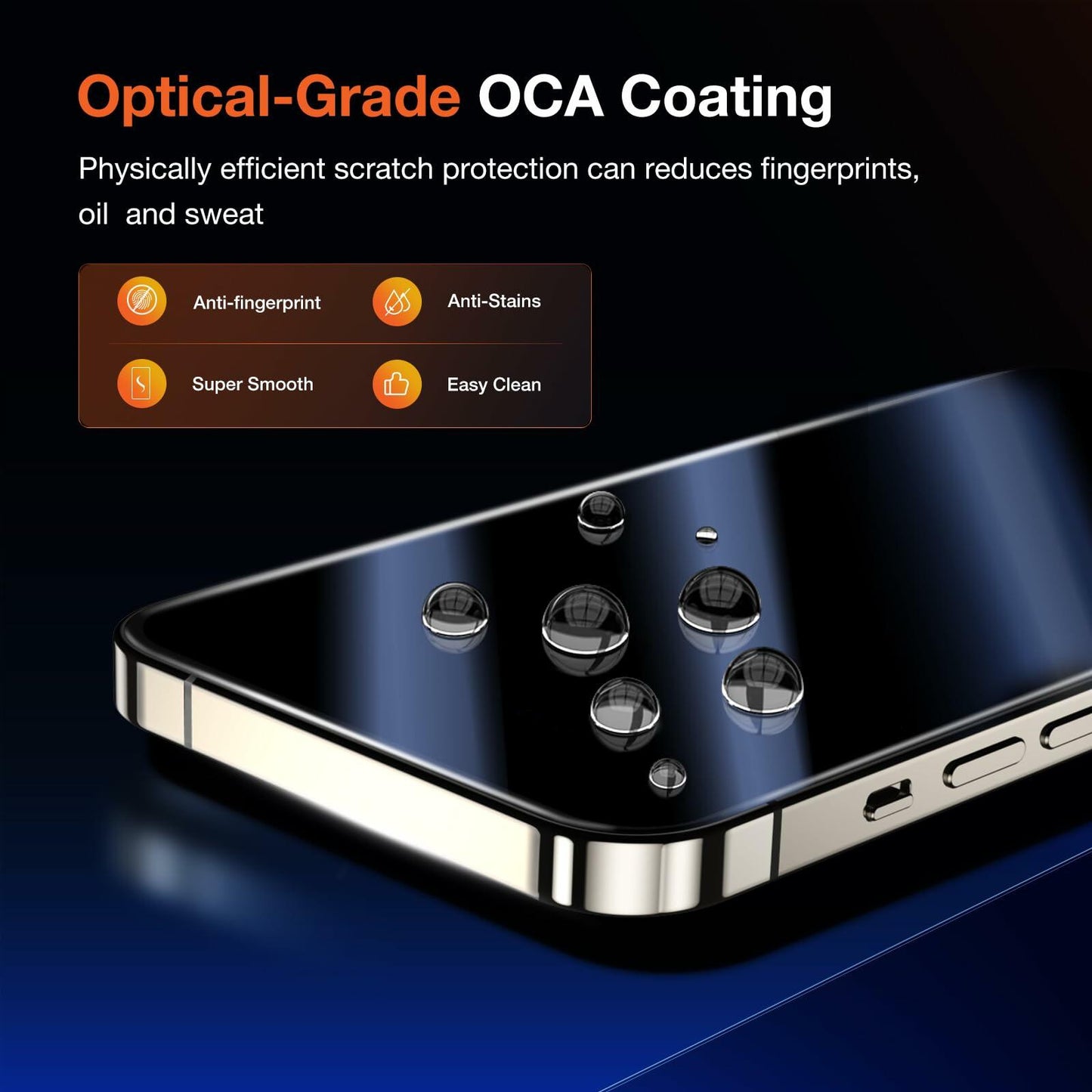 KUZOOM Privacy Screen Protector iPhone 15 Pro Max 6.7" 2 Pack Black