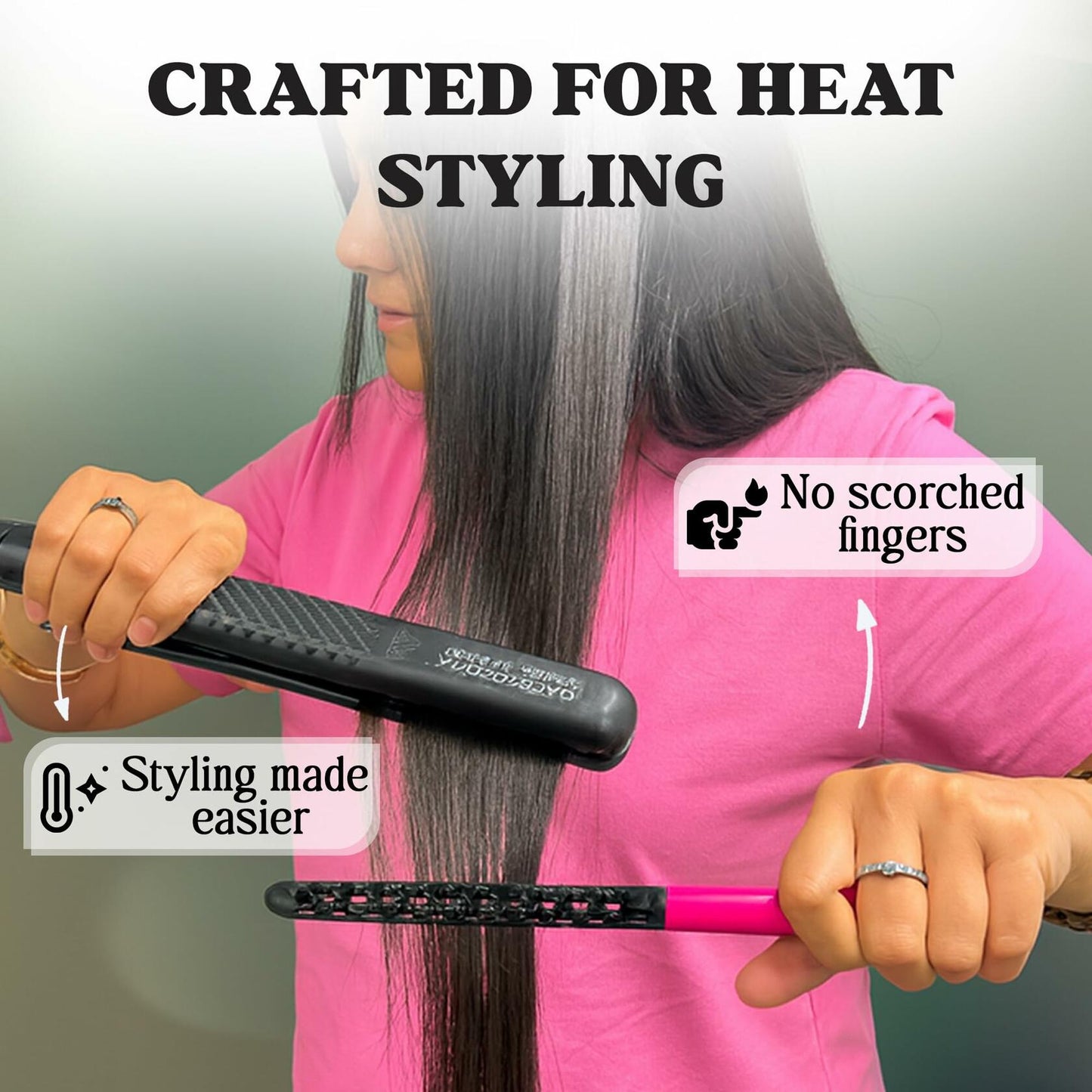 HerStyler Hair Straightening Comb Flat Iron Straightener Pink 1 Count