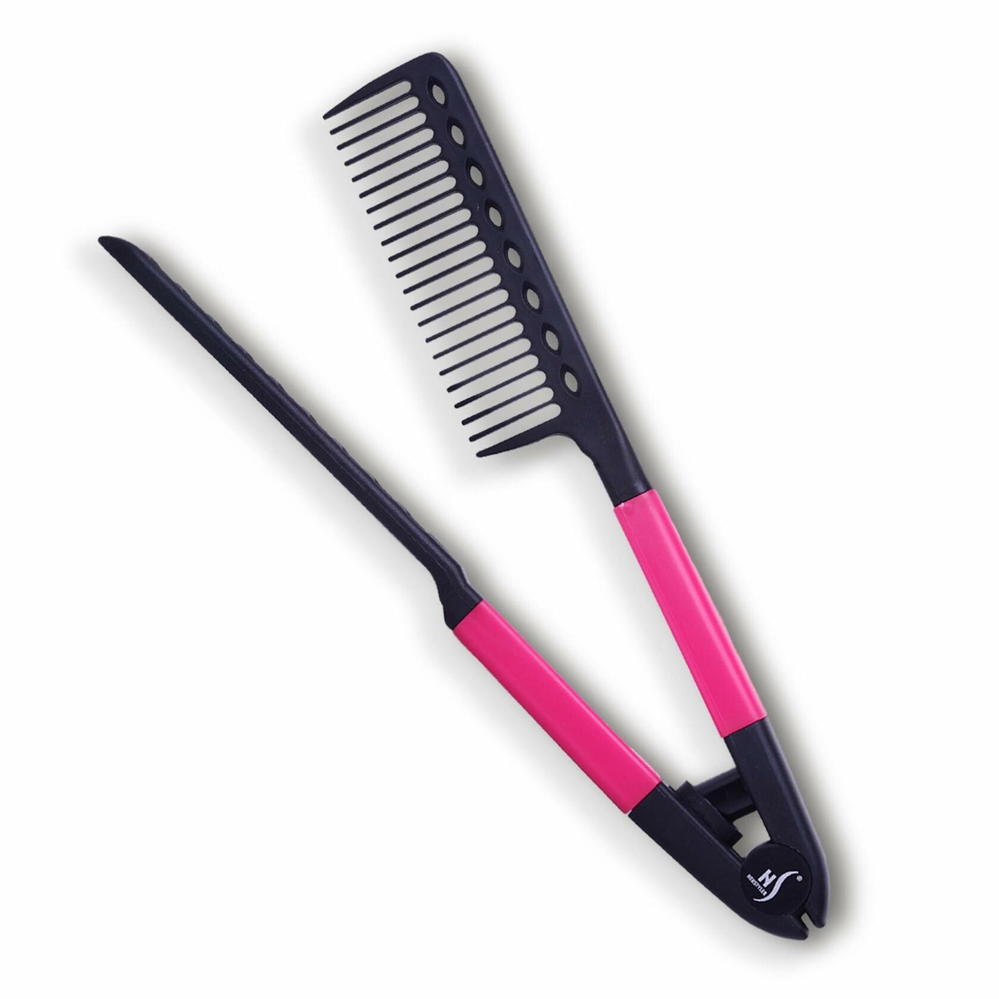 HerStyler Hair Straightening Comb Flat Iron Straightener Pink 1 Count