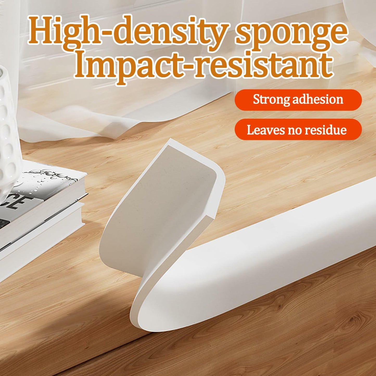 ZOMPAGO Foam Tape Corner Protectors 2 Roll 1.6"x16.4FT White Furniture Strip