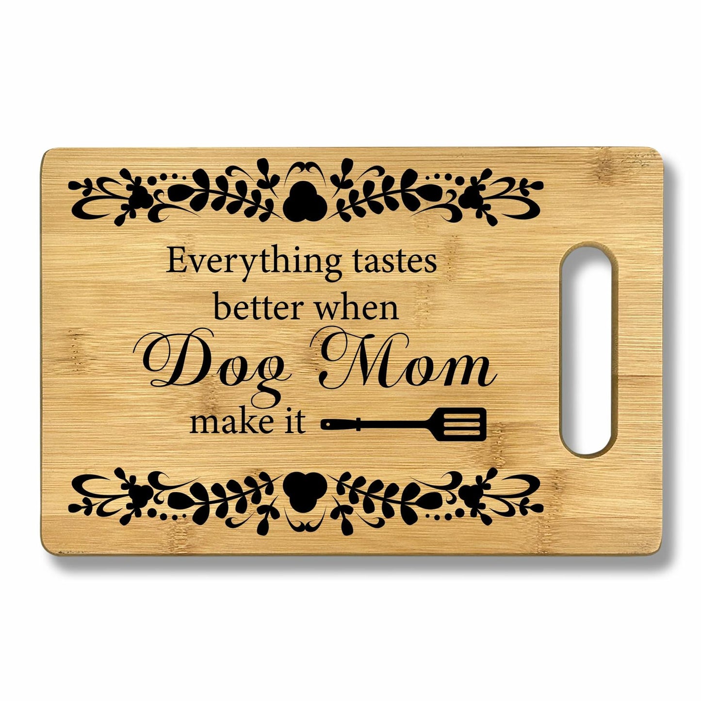 CGBHW Dog Mom Wooden Cutting Board Kitchen Gift Bamboo 0.44lb