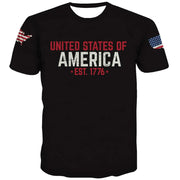 KYKU USA Flag T Shirt Men Patriotic 4th of July American 1776 Size 2XL