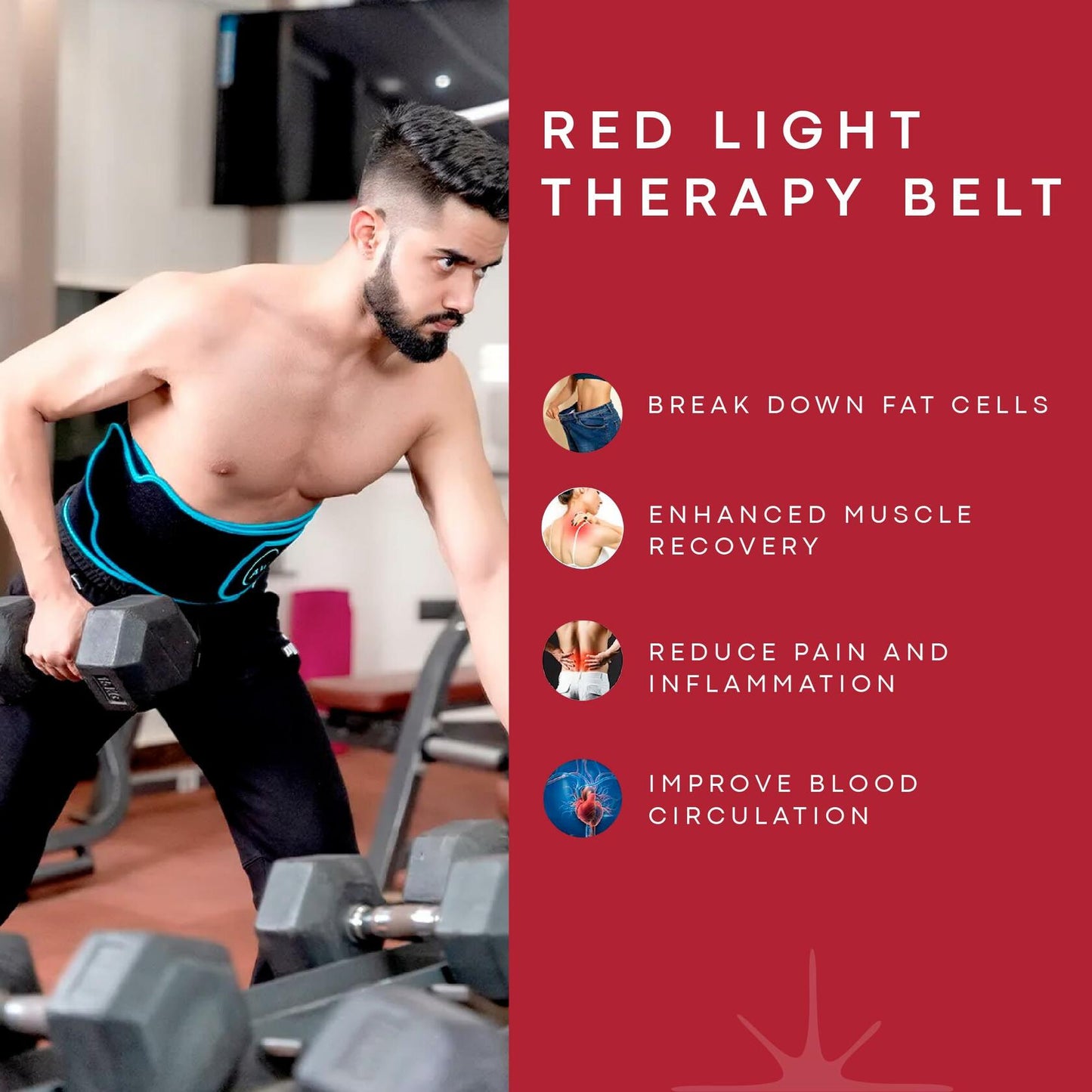 American Wellness Authority Red Light Therapy Infrared Heating Pad 105 LEDs Belt
