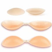 Rita Adhesive Strapless Push-Up Silicone Bra Nude C + Nipple Covers Size C