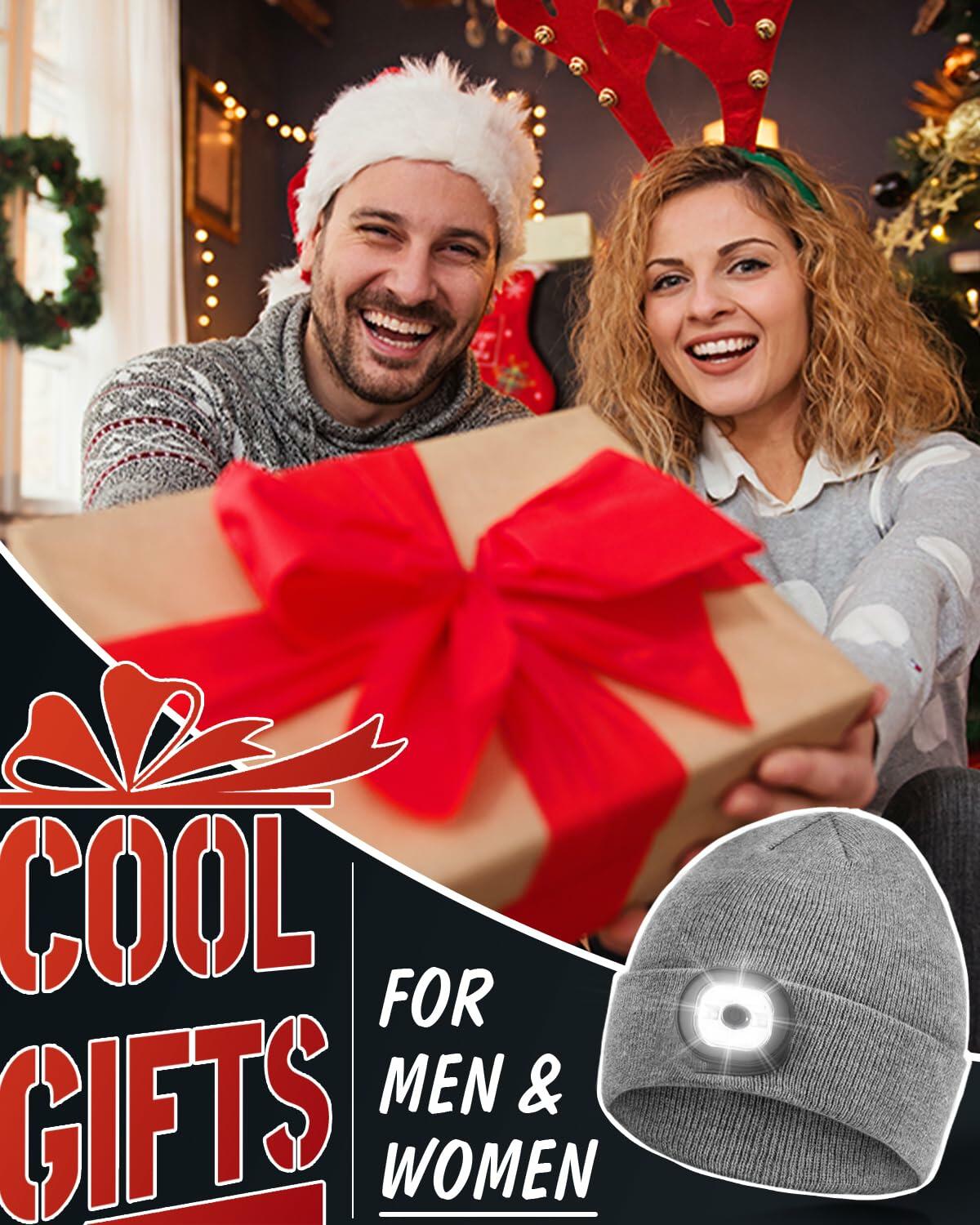 BGBIUS LED Beanie Hat with 6 LED Lights Winter Cap Night Lighted Black