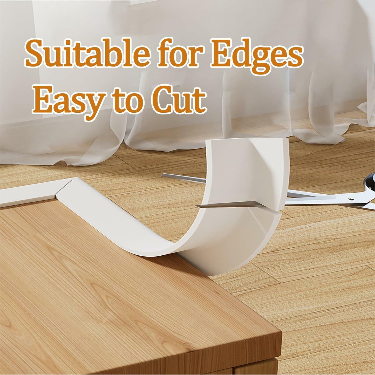 ZOMPAGO Foam Tape Corner Protectors 2 Roll 1.6"x16.4FT White Furniture Strip