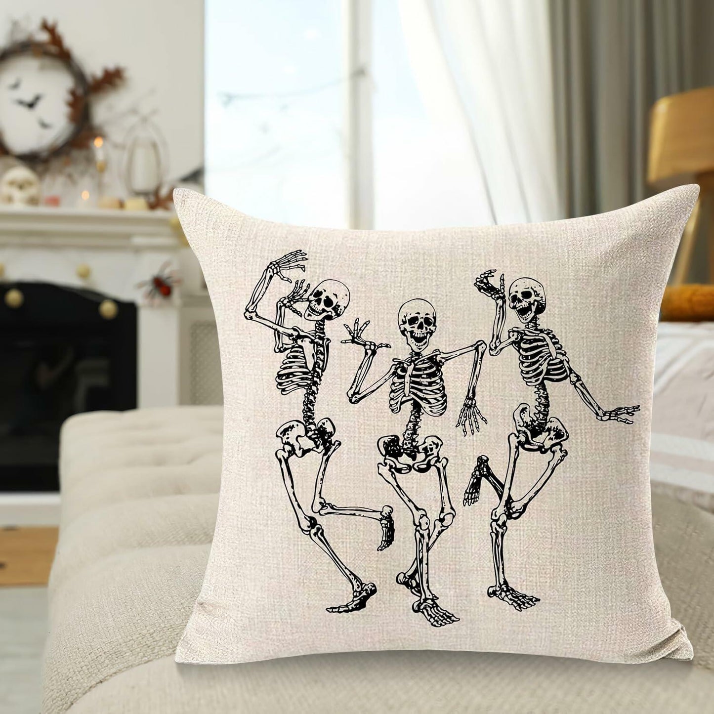 MFGNEH Halloween Ghost Pillow Cover 18x18 inch Rustic Cartoon Polyester