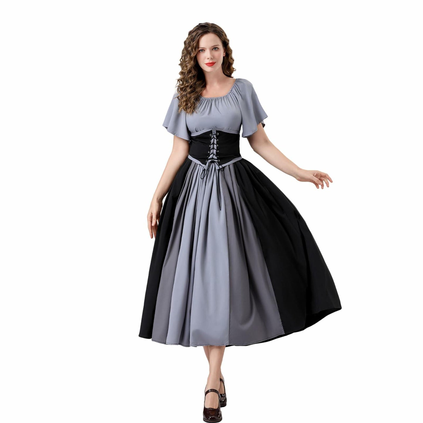 YTWS Renaissance Viking Costume for Women Medieval Outfit Mix Colors L/XL