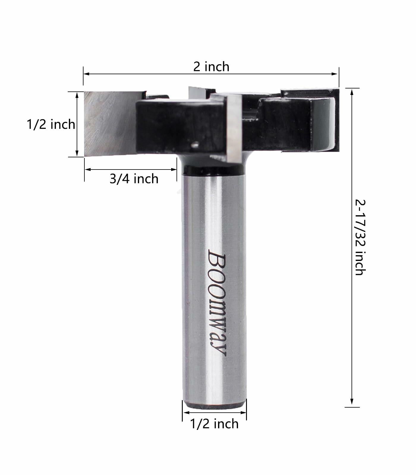 Boomway Spoilboard Router Bit 1/2" Shank 2" Dia Carbide Woodworking