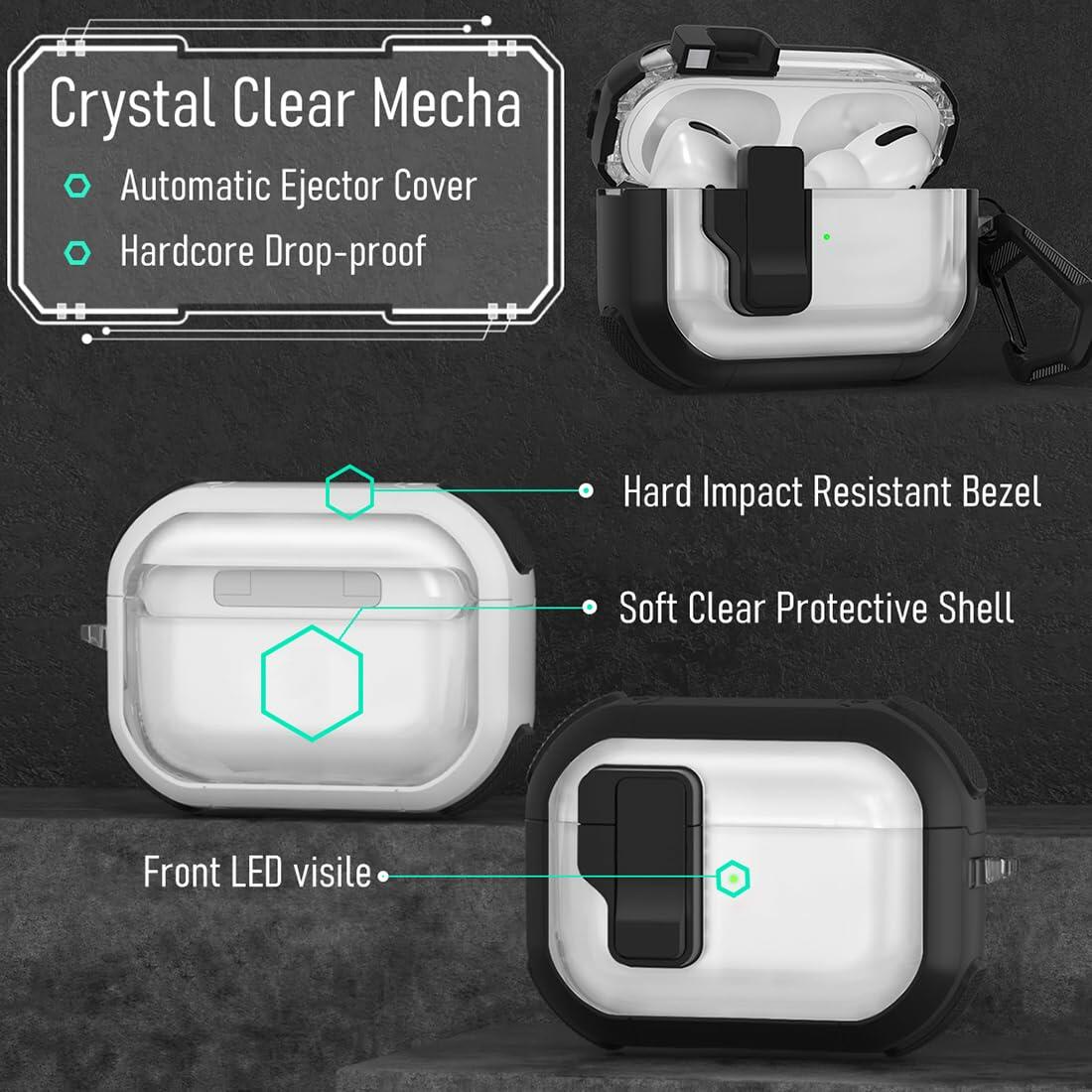 CMGOE Airpod 3 Case Cover Black Shockproof TPU Hard Protector w/ Cleaning Kit