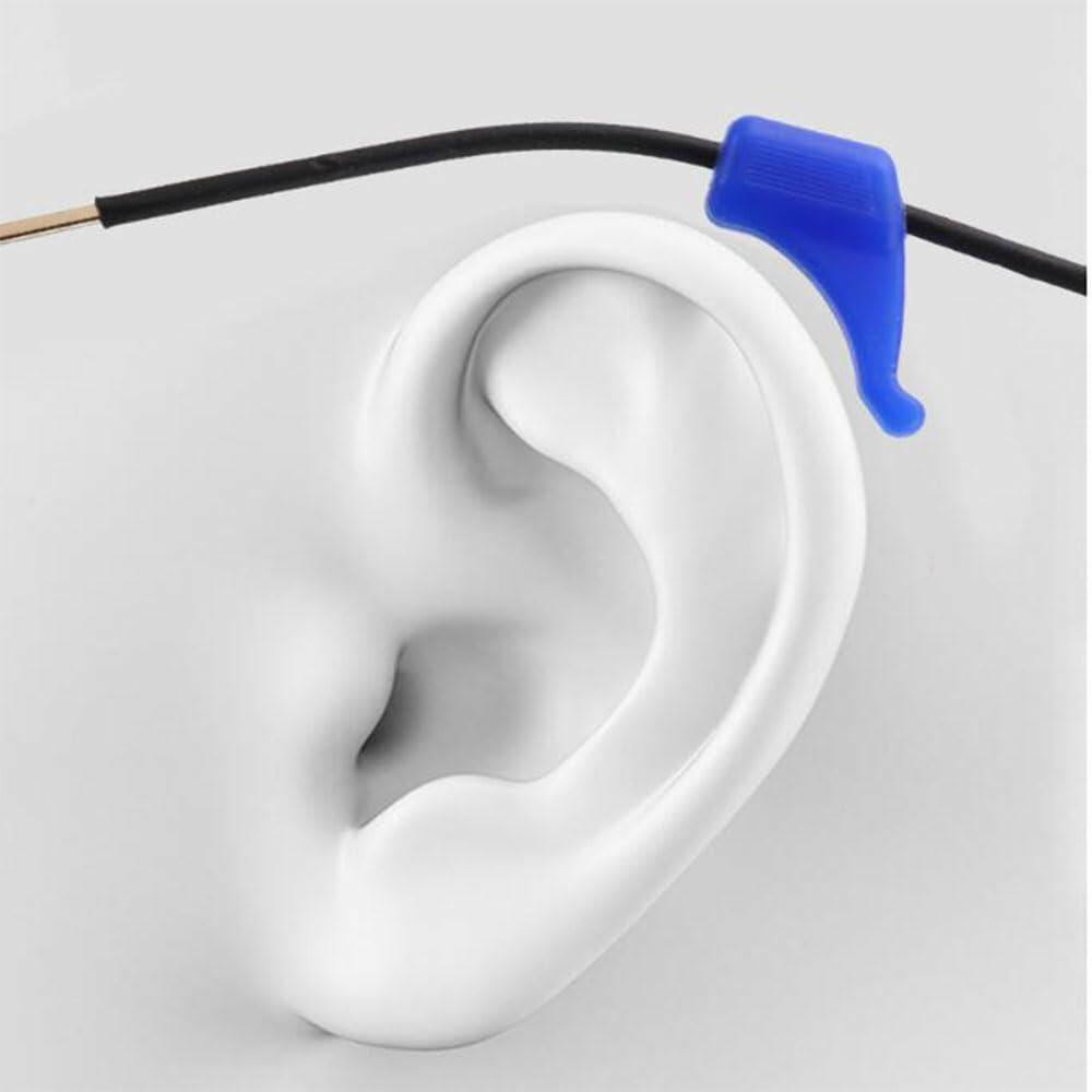 LCLONY 6 Pairs Glasses Ear Grip Silicone Anti-Slip Holders Black/White