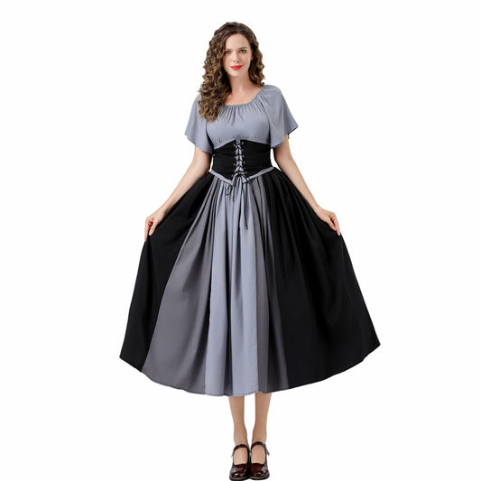 YTWS Renaissance Viking Costume for Women Medieval Outfit Mix Colors L/XL