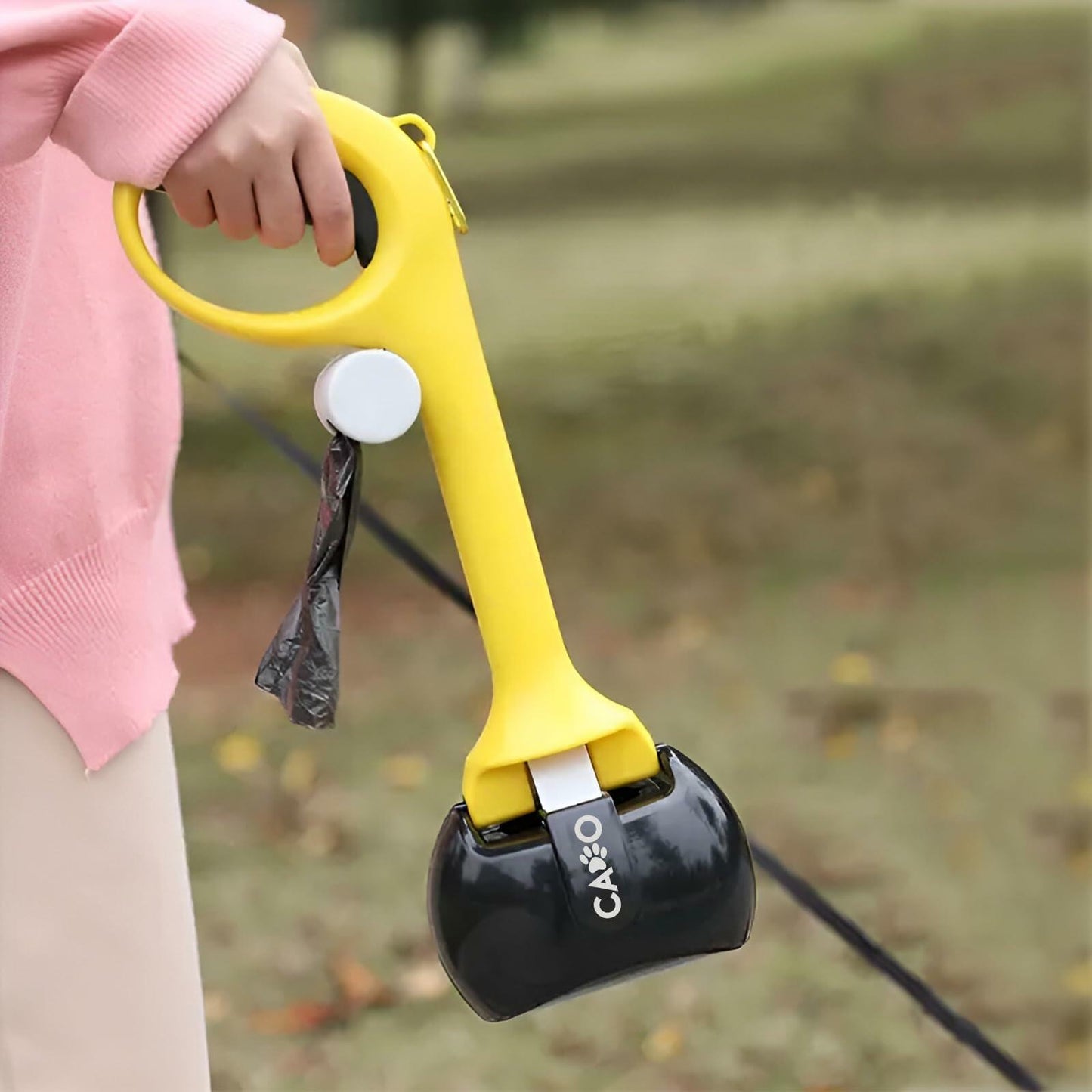 Dog Pooper Scooper Large Yellow/Black with Bag Holder and 5 Bag Rolls