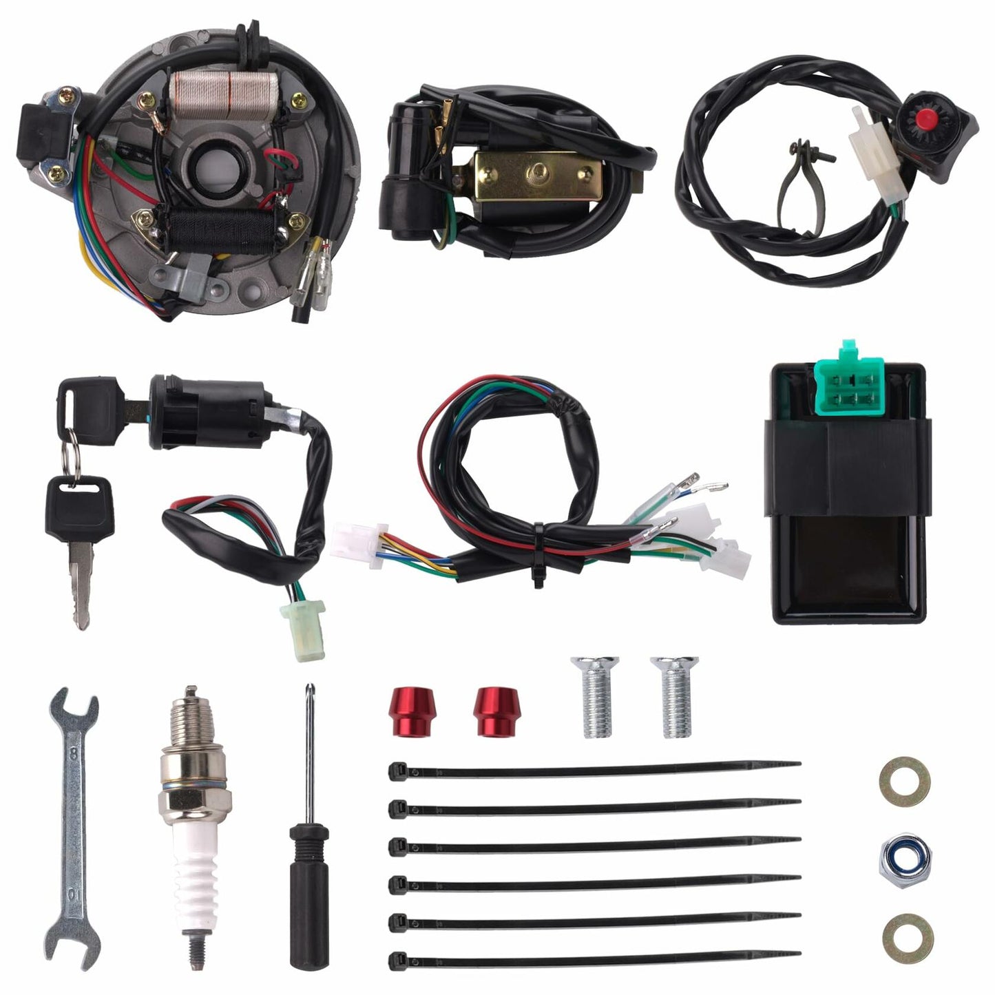 CIOM Magnetoelectric Wiring Loom Harness Kill Switch Ignition Coil Kit 50-160CC