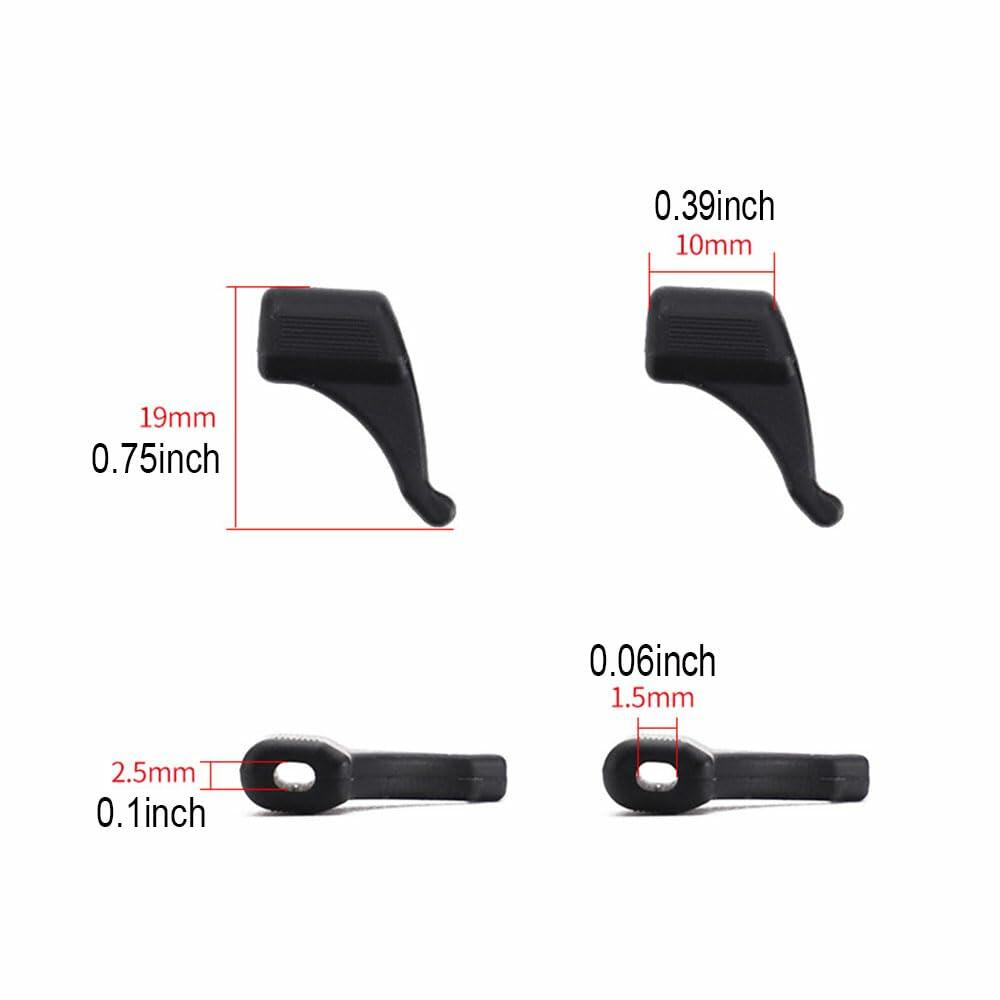 LCLONY 6 Pairs Glasses Ear Grip Silicone Anti-Slip Holders Black/White