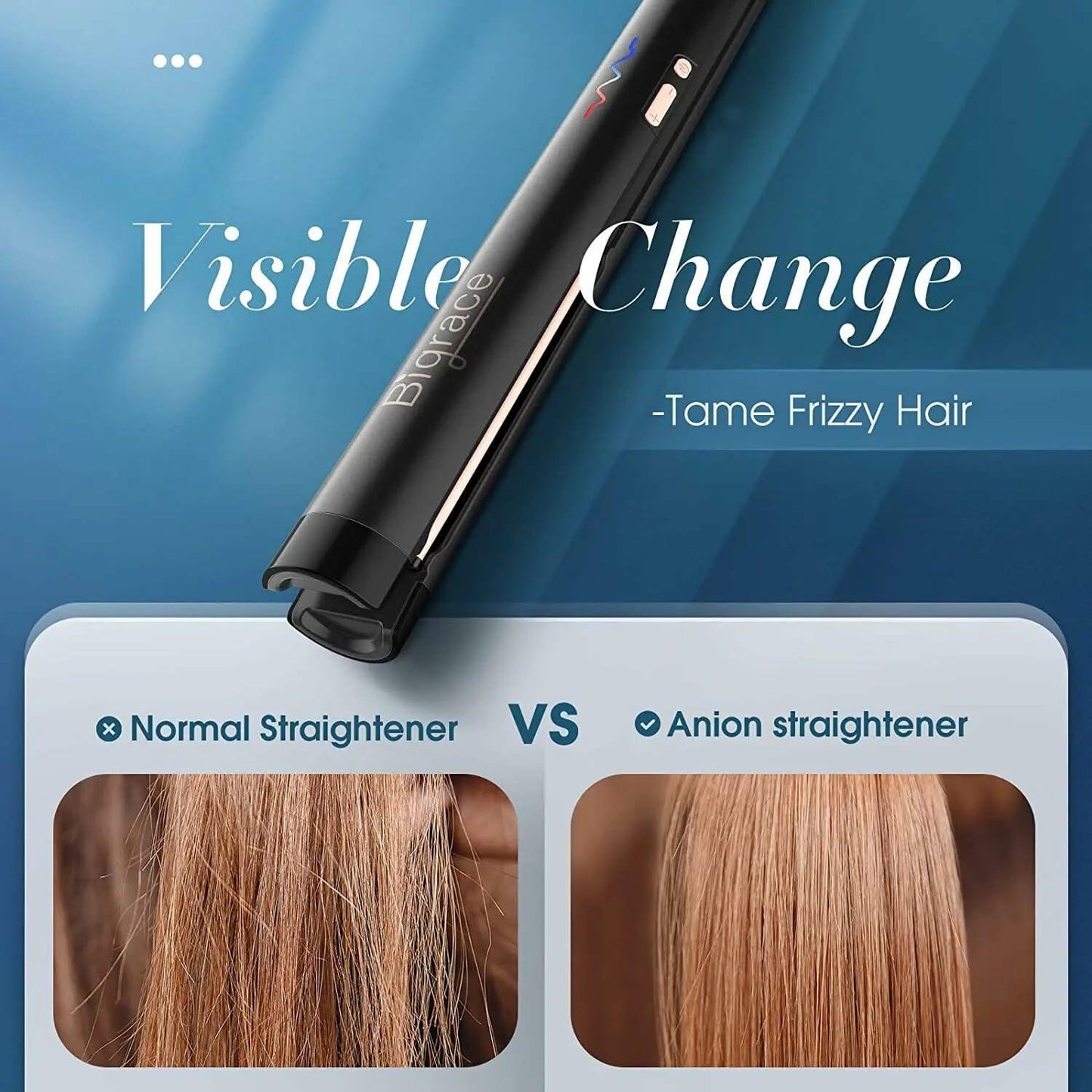 Generic Negative Ion Flat Iron Hair Straightener Curler Ceramic Plates Black 1in