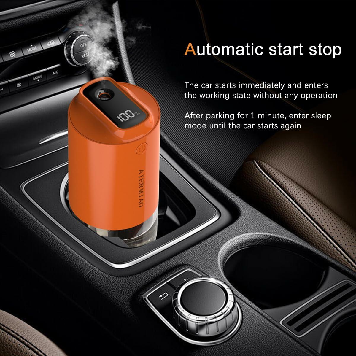 AIERMIAO Car Diffuser Rechargeable USB LED Cold Mist Aromatherapy Orange