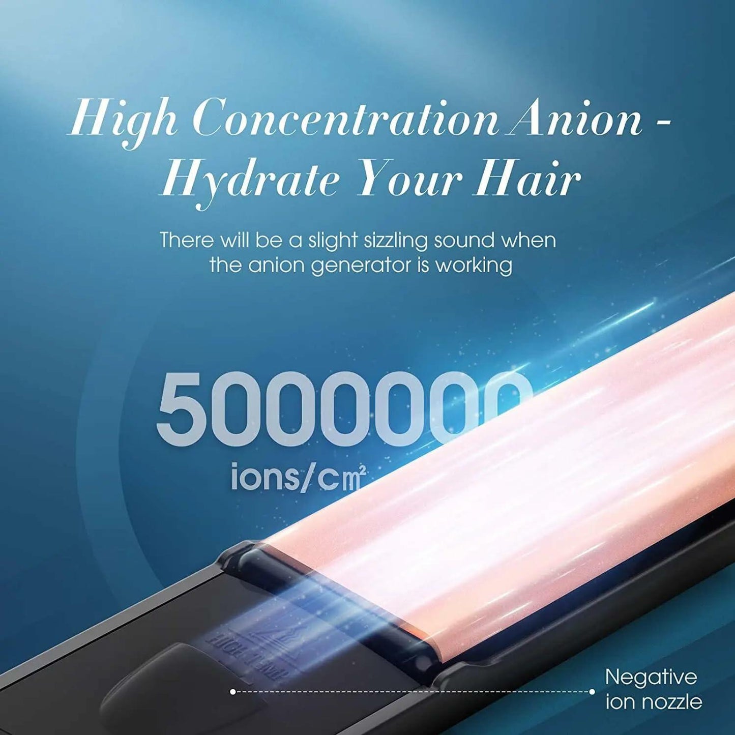 Generic Negative Ion Flat Iron Hair Straightener Curler Ceramic Plates Black 1in