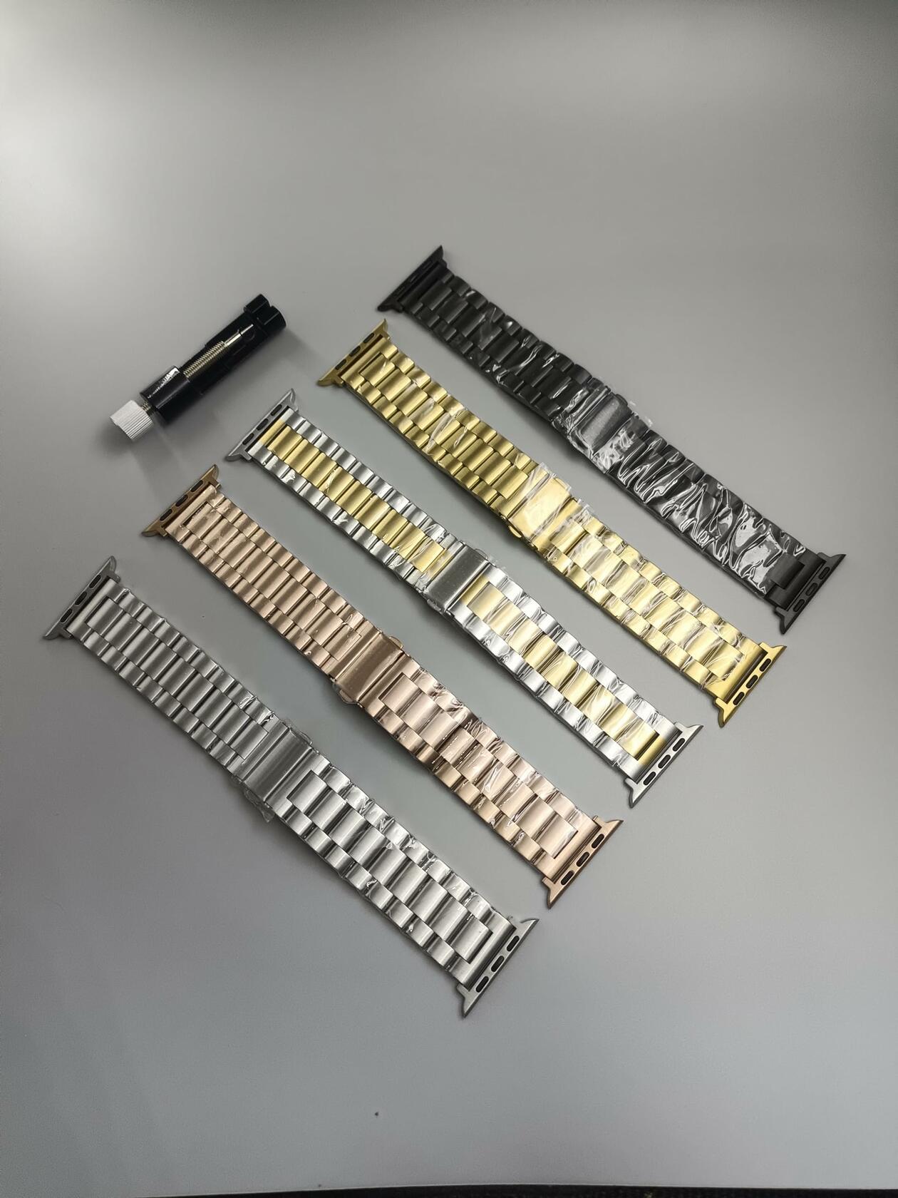 Mugczih Apple Watch Band Stainless Steel Metal Strap Silver Size 42/44/45mm