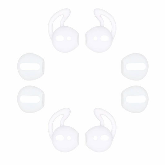 JNSA Ear Tips & Sports Hooks for AirPods Super Thin Charging-Friendly White