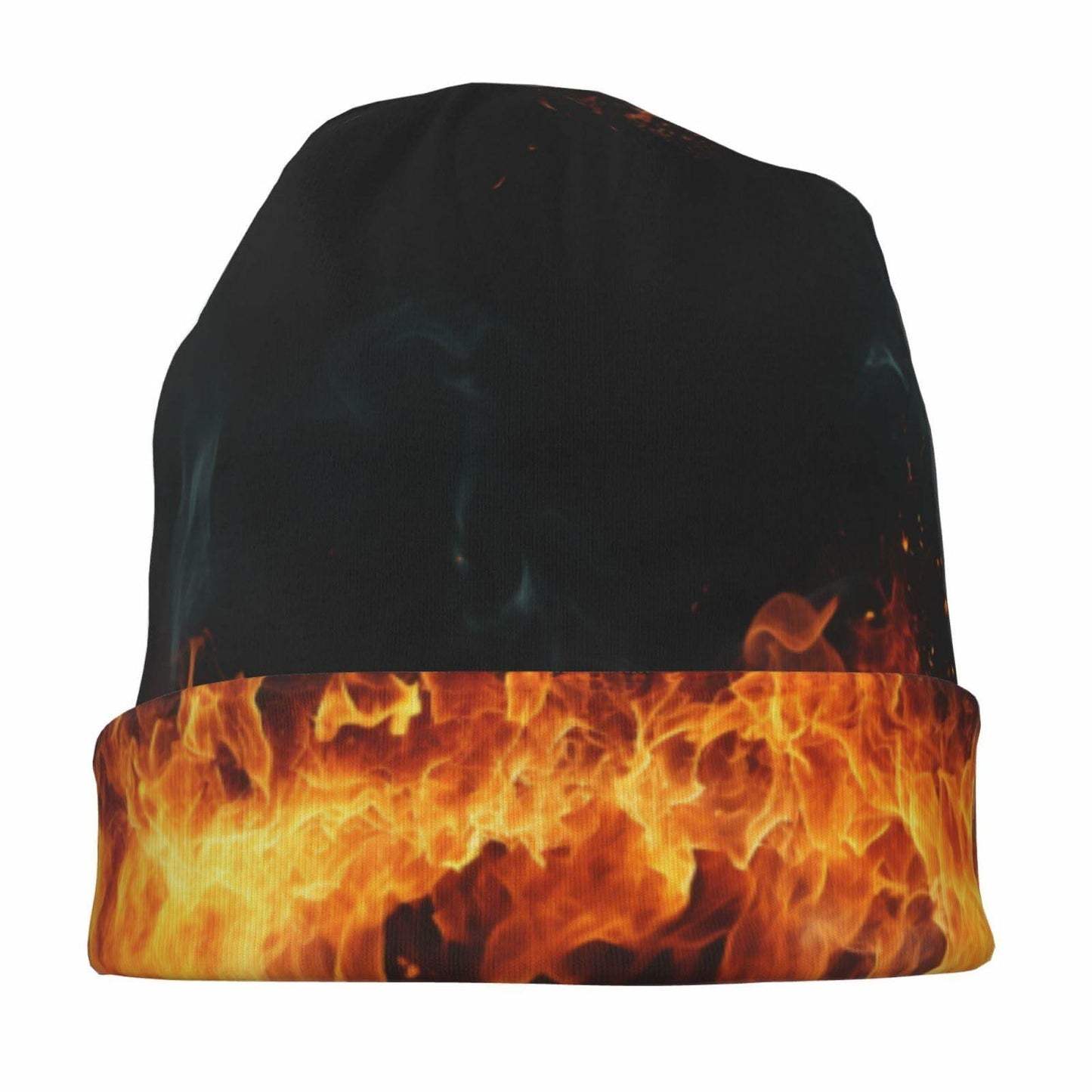 ZUHAOGO Red Flame Fire Skull Slouchy Winter Warm Knit Beanie Hat